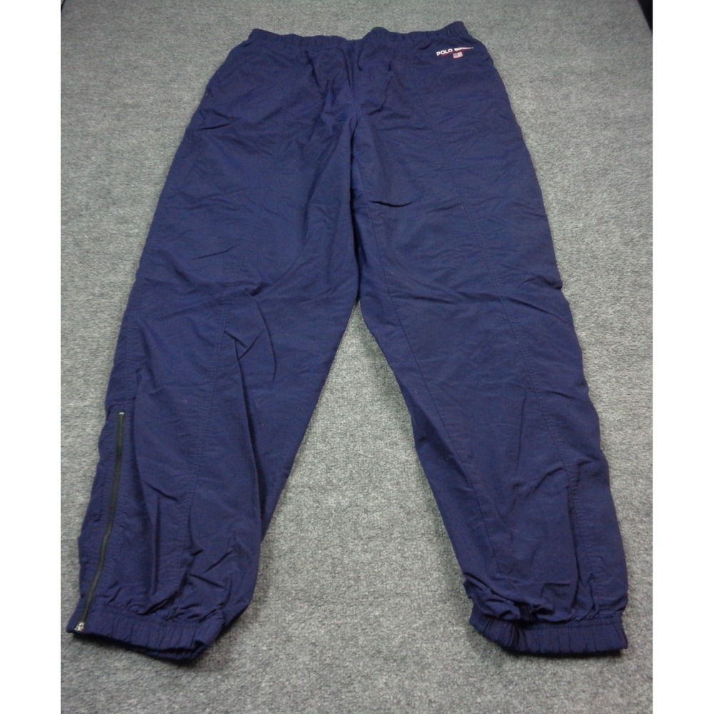 Vintage 90 Y2K Polo Sport Ralph Lauren Track Pant Men XL Blue Parachute Lined